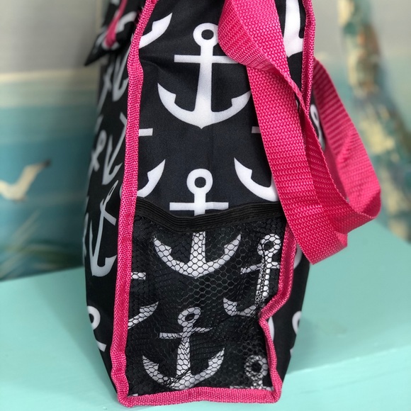 NWT Anchor Tote Black & Pink 13x12x5 - Picture 3 of 5